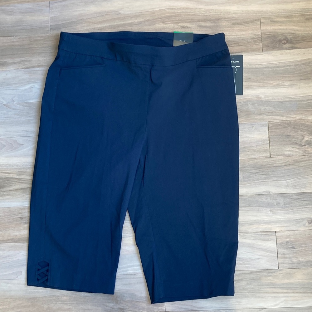 Briggs navy blue millennium Capri stretch comfort waistband hidden elastic 18W - Picture 11 of 17